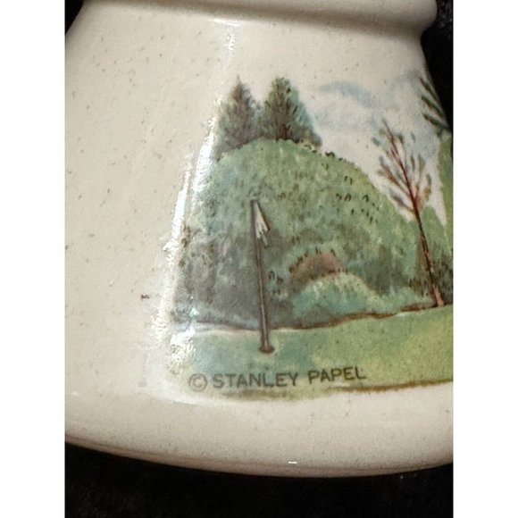 Otagiri Papel Graphics No Spill Mug Coffee Cup Golf Course Golfer Vtg - Picture 5 of 6